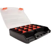 DeLOCK Sortimentsbox mit 17 Fächern 320 x 255 x 60 mm orange / schwarz, Aufbewahrungsbox, Schwarz, Orange, Rechteckig, Kunststoff, Einfarbig, 255 mm