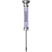 Star Trading LED Solar Thermometer CELSIUS - warmweiße LED - H: 57,5cm - D: 9cm - Dämmerungssensor - silber