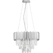 Lyora Pendelleuchte Magnolia Chrom und Kristall Ø 50cm