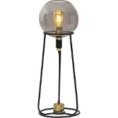 Näve Tischleuchten - Tischleuchte "STELO" H: 71cm, Tischlampe im Industrial Style, ausMetall und Glas in schwarz, 71 cm hoch, Maße 26,5 x 26,5 cm, E27-Fassung – Schnurschalter