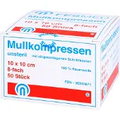 FESMED Mullkompressen ES 10x10 cm unsteril 8fac 50 St