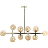 Beliani Hängeleuchte mit 10 goldfarbenen Stahllampen Wohnzimmer Esszimmer modern minimalistisch