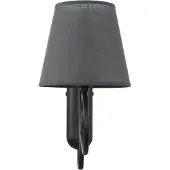Licht-Erlebnisse Rustikale Wandlampe mit Schirm Anthrazit Stoff Metall gemütlich ABUELA Wandleuchte Schlafzimmer