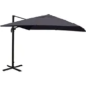 Mendler Gastronomie-Ampelschirm MCW-A96, 3x4m (Ø5m) Polyester Alu/Stahl 26kg anthrazit ohne Ständer