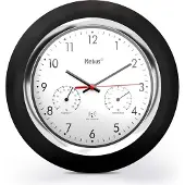 Mebus 19453, Wand, Digitale Uhr, Rund, Schwarz, Weiß, Kunststoff, Kunststoff