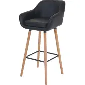 Mendler Barhocker Vaasa T381, Barstuhl Tresenhocker MVG- Kunstleder, schwarz
