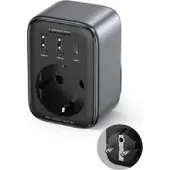 UGREEN Steckdosenadapter, 220V, AC 3680W, Schnellladegerät 2x USB-A, 1x USB-C, 30W, Schwarz