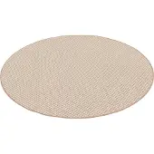Snapstyle In & Outdoor Teppich Flachgewebe Oslo Beige Creme Karo Rund, Größe:133 cm Rund