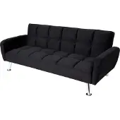 Mendler Sofa MCW-K19, Couch Schlafsofa Gästebett Bettsofa Klappsofa, Nosagfederung Schlaffunktion 203cm Samt schwarz