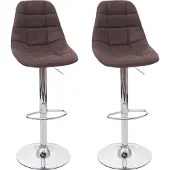 Mendler 2er-Set Barhocker MCW-A67, Barstuhl Tresenhocker, MVG- vintage dunkelbraun, Textil