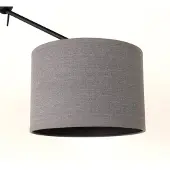 Licht-Erlebnisse Metall Wandlampe "Viper" mit Schalter Grau Stoff blendarm Loft E14 Moderne Wandleuchte Wohnzimmer
