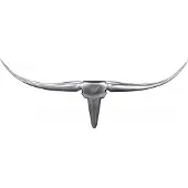 FineBuy Bull Geweih S Wanddekoration 74cm breit Alu Aluminium silber Aluminiumdekoration Wandgeweih Designdekoration