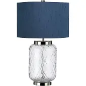 Elstead Lighting Elstead Sola Tischleuchte E27 51cm Poliertes Nickel Bretonisch-blau