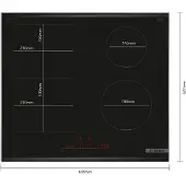 Bosch Serie 6 PVS675HB1E, Schwarz, Integriert, 60 cm, Zonen-Induktionskochfeld, Glaskeramik, 4 Zone(n)