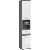 Xonox Home .home Hochschrank Blake BxHxT 35 x 191 x 31 cm Frontfarbe weiß hochglanz / Korpus rauchsilber