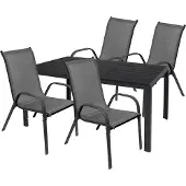 Mojawo Gartengarnitur Sitzgarnitur 5-teilig 150x90cm Non-Wood Anthrazit
