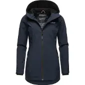 MARIKOO Damen Übergangsjacke Honigbeere mit Kapuze