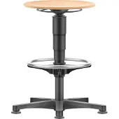 BIMOS Allround Hocker , sitzhöhenverstellbar 560-810 mm, mit Gleiter & Fußring, Buche-Schichtholz, langlebig, leicht zu reinigen