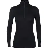 Icebreaker - Unterwäsche aus Merinowolle - W Merino 200 Oasis LS Half Zip Black für Damen aus Wolle - Größe M - schwarz