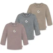 Normani 3er Pack Baby Merino Longsleeve „Taupo" - 9475