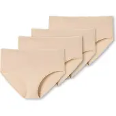Schiesser Damen Slip 4er Pack - Midi-Slip, Cotton Stretch, uni
