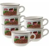 Villeroy & Boch Tasse "Frühstückstassen Design Naif 330 ml 6er Set bunt", bunt, Porzellan, Trinkgefäße, Tasse