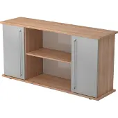Hammerbacher Sideboard 2 Türen 166cm RE Nussbaum/Silber