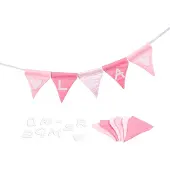 Goki Buchstabenwimpelkette rosa mit 10 Wimpeln