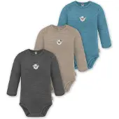 Normani 3er Pack Baby Merino Body Langarm „Auckland" - 9375