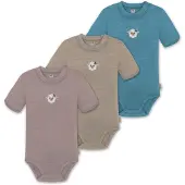 Normani 3er Set Baby Merino Kurzarmbody „Tihoi" - 9319