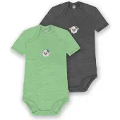Normani 2er Set Baby Merino Body Kurzarm „Tauranga" - 9297