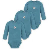 Normani 3er Pack Baby Merino Body Langarm „Auckland" - 9371