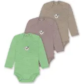 Normani 3er Pack Baby Merino Body Langarm „Auckland" - 9383