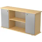 Hjh OFFICE PRO KAPA SB | Sideboard | mit Türen - Ahorn/Silber mit Knauf Sideboard