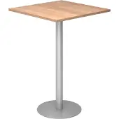Hjh OFFICE PRO BISTRO H88Q S - System Konferenztisch Nussbaum 80 x 80 Silber