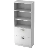 Hjh OFFICE PRO SIGNA G 7300 SG - Weiß 5 OH Schrank mit Hängeregistratur (abschließbar) Streifengriff Kunststoff