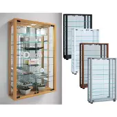 Hioshop Sammel Wandvitrine Holz Glas Vitrosa Mini Spiegel