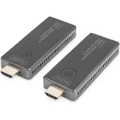 Digitus 4K Wireless HDMI Extender Set, 30 m, 4K/30Hz, 3840 x 2160 Pixel, AV-Sender & -Empfänger, 30 m, Verkabelt & Kabellos, Schwarz, Silber, HDCP