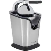 Gutfels Zitruspresse Juice 3020, kabelgebunden, Leistung 100 W, 2 Aufsätze, Tropfstopp-Funktion, Füllstandanzeige, B 180 x T 260 x H 280 mm, Edelstahl