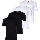 s.Oliver T-Shirt "T-Shirt 4er Pack", Herren, Gr. L, weiß (weiß, schwarz), Obermaterial: 95% Baumwolle CO. 5% Elasthan EL., Shirts T-Shirt