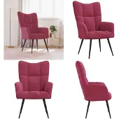 vidaXL Relaxsessel Weinrot Samt - Relaxsessel - Sessel - Armsessel - Relaxstuhl