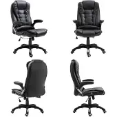 vidaXL Bürostuhl Schwarz Kunstleder - Bürostuhl - Bürostühle - Chefsessel - Schreibtischstuhl