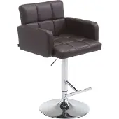 CLP Barhocker Los Angeles höhenverstellbar und drehbar braun Gestell Farbe chrom