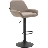 CLP Barhocker Braga Stoff drehbar und höhenverstellbar taupe Gestell Farbe schwarz