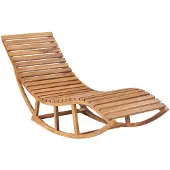 The Living Store Schaukelliege mit Auflage Massivholz Teak