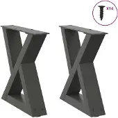 vidaXL Couchtischbeine 2 Stk. Anthrazit 40x(30-31,3) cm Stahl