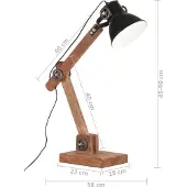 vidaXL Schreibtischlampe Industriestil Schwarz Rund 58x18x90 cm E27