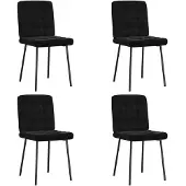 vidaXL Esszimmerstühle 4 Stk. Schwarz Samt