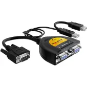 DeLOCK 61968, VGA, 2x VGA, USB-A, 2048 x 1536 Pixel, Schwarz, 450 MHz