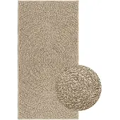 vidaXL Teppich ZIZUR Beige 60x110 cm Jute-Optik Indoor und Outdoor